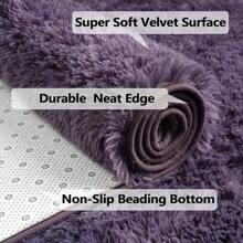 Merelax Soft Modern Indoor Shaggy Area Rug For Bedroom Livingroom Dorm Kids Room Home Decorative, Non-Slip Plush Fluffy Furry Fur Rugs Comfy Nursery Accent Floor Carpet 2x3 Feet, Grey - Grey-purple - 查看 3