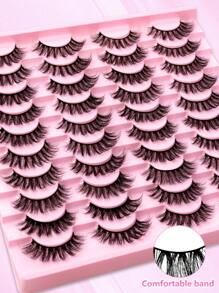 20 Paar 3D Kunstmink Wimpern, 3D Faser Falsche Wimpern Set beinhaltet Wimpernkleber, Wimpern Isolator, Entfernungsflüssigkeit, Pinzette, Wimpernbürste, geeignet für Hochzeit, Party, täglichen Gebrauch, können separat erworben werden Wimpernbüschel Set, Wimpern, Falsche Wimpern