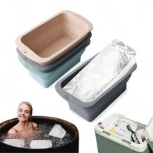 1 pieza Molde de silicona plegable extra grande para hielo, capacidad de 3L, apto para remojar en frío o enfriar, molde de hielo reutilizable, aplicable para bañeras de hielo, molde de hielo extra grande