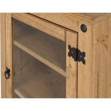 Glass Door Hi Fi Cabinet Unit Solid Pine Living Room - 1 - View 5