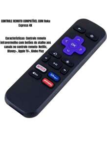 Controle remoto p\ roku express dispositivo de streaming