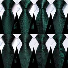 Men Tie Vintage Paisley Paisley Dark Green Tie Classic Necktie Set Pocket Square Cufflinks Formal Wedding St Patrick's Day