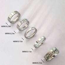 5pcs/Set Minimalist Stainless Steel Spider Roman Numerals Chains Decorative Ring Set Suitable For Man Daily Use And Fashionable Jewelry Gifts Summer Vacation Jewelry