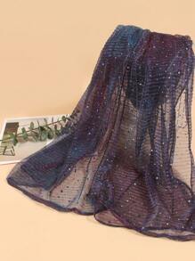 1件装女士轻薄金属亮片头巾，中东风格头巾，日常佩戴，护肤披肩，连衣裙 - 藍紫色 - 查看 3