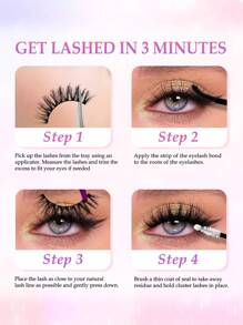 20 Paar 3D Kunstmink Wimpern, 3D Faser Falsche Wimpern Set beinhaltet Wimpernkleber, Wimpern Isolator, Entfernungsflüssigkeit, Pinzette, Wimpernbürste, geeignet für Hochzeit, Party, täglichen Gebrauch, können separat erworben werden Wimpernbüschel Set, Wimpern, Falsche Wimpern