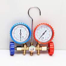 Air Conditioning Fluoride Tool Fluoride Alloy Tool Kit AC Manifold Gauge Set Auto Service Kit For R134A R22 R404A R410A - Red and Blue - View 5