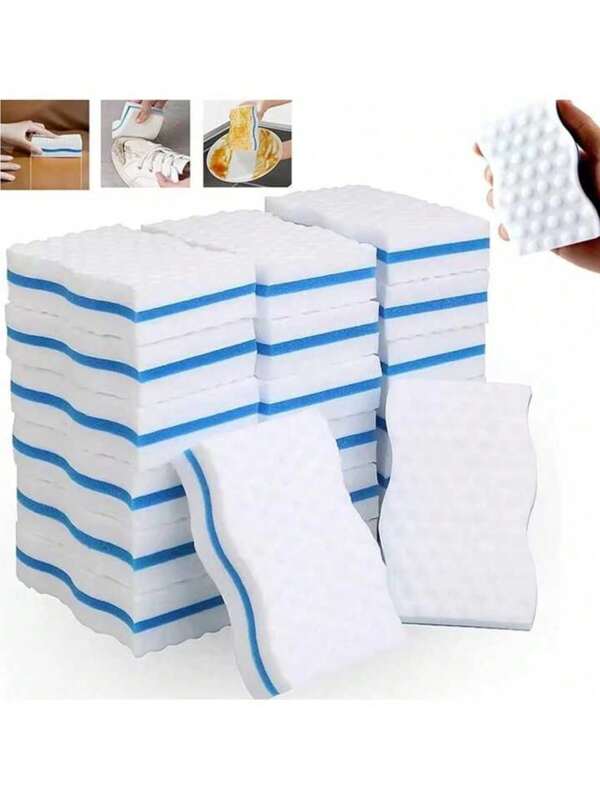 10pcs 1.5 Times Compressed Nano Sponge, Magic Wiping, Not Easy To Break, Multi Functional Household Cleaning Sponge Foam, Kitchen Dishwashing Sponge, Can Be Cut Into Any Size For Use - Suitable For Cleaning Cups, Bowls, Plates, Pans And Other Equipment To Be Cleaned