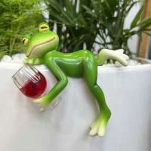 Estatua en miniatura de rana para decoración de macetas, accesorios lindos para macetas, estatua de rana de resina para decoración de jardín de hadas, decoraciones de plantas estéticas para amantes de patios, acuarios, televisores, decoraciones de césped, entusiastas de la decoración del hogar, decoración de Halloween y decoración navideña