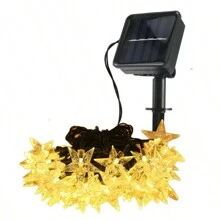 1 pièce Guirlande d'étoiles solaires pour la décoration extérieure et l'éclairage de jardin - Lumières LED polyvalentes pour la décoration de la chambre, la décoration murale et les occasions spéciales, économique, idéal pour créer une atmosphère chaleureuse et accueillante