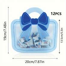 12/24 件优雅蝴蝶结主题礼品袋 - 耐用塑料，自立式袋，带有彩色图案，适用于糖果和小礼物，非常适合派对礼品和工艺品、小礼品袋、婴儿洗礼、生日礼物 - 彩色 - 查看 8