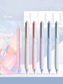 5pcs Multi Color Gel Pens Set Cream / Morandi / Retro 0.5mm Ballpoint Quick-Dry Ink For Writing School - Multicolor - View 14
