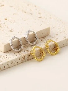 1 对 2 件时尚 S925 纯银水钻星月耳环，甜美耳环礼物，适合女性、女孩、生日、节日 - 耳環 - 查看 4