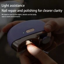 二合一电动指甲钳和指甲锉，可充电式家用指甲护理工具，送给家人和朋友的完美礼物，圣诞节和情人节的理想之选 - 彩色 - 查看 5