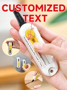Customized Portable Paper Cutter, Compact Mini Multipurpose Knife With Magnetic Holder - Portable Box Opener, Easy To Open Packages, Office Supplies And Crafts, White And Yellow Handles