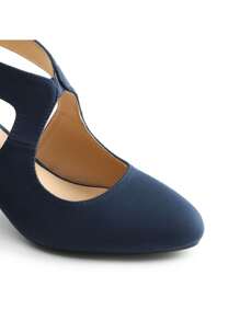 Women's Kitten Heels Solid  Color Pumps Closed Pointed ToeComfortable Elegant Party Wedding Dress Shoes - Màu xanh hải quân - Xem 7