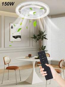 150W led ventilador de techo ventilador de luz de control remoto de cristal super brillante - Blanco - Ver 4