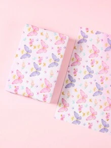 6 件紫粉色蝴蝶图案礼品包装纸，紫粉色蝴蝶主题花束防尘包装纸礼品装饰，礼品包装用品，适用于生日节日派对鲜花，工艺品装饰，生日礼物包装，派对礼品包装，生日装饰 - 粉紅紫蝴蝶 - 查看 3