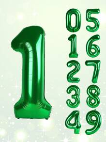 1 个 - 32 英寸绿色 PE 数字形状气球，大型巨型气球，适用于生日、派对、家庭聚会、节日、庆祝装饰、毕业典礼、淋浴、拍照、森林主题生日、恐龙主题生日派对装饰、周年纪念、足球生日派对 - 彩色 - 查看 4