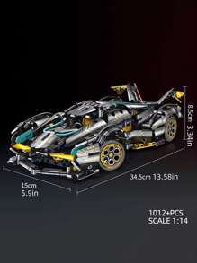 Multiple Super Sports Car Options, High-Tech Supercars, 1:14 Scale RC Racing Cars, 1012+ To 1400+ Pieces, 13-14 Inches Long After Assembly, ABS Material, Adult Gift Racing Car Building Block Model, Adult Collectible Building Block Toy - Multicolor - View 5