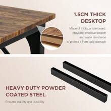 PayLessHere| 32 Inch Computer Desk| Brown| Office Desk With Metal Frame, Adjustable Feet|-Resistant, Scratchproof Surface| Sturdy Writing Table Home Office Or Study| Pack Of 1 - 棕色 - 查看 8