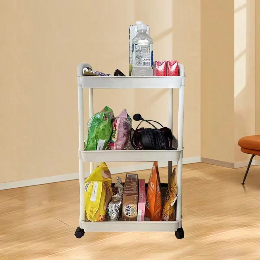 Versatile Rolling Storage Cart With Wheels - 3-Layer Organizer For Bathroom, Bedroom & Kitchen - Multicolor - View 1