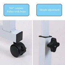 Portable Height Adjustable Laptop Table Over Sofa Bed Desk Computer Notebook Trolley Tray With Rollers 80*40*90cm - Walnut - View 5