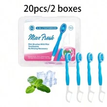 10/20pcs Portable Floss Toothbrush, Comes With Toothpaste, Fresh Breath, Suitable For Travel, Home, Comes With Bursting Bead Toothpaste Home Bathroom Decor Fall Decor Back To School