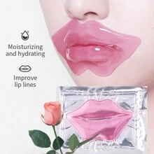 MOOYAM 20片粉色水晶唇膜贴，丰盈保湿，去角质滋润，滋养双唇，防止唇部干燥，丰唇，唇部护理，滋养双唇，抚平唇纹 - 粉色 - 查看 4