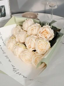 1/3/6支装人造火焰玫瑰，白色，适合母亲节装饰、婚礼季、毕业礼物、烛光晚餐装饰、学校宿舍办公室装饰、户外派对活动节日生日派对装饰、家居入口酒店餐厅客厅卧室婚礼厨房花园装饰、情人节装饰、复活节、春夏装饰，四季皆宜。 - 白色 - 查看 8