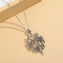 Collier pendentif vintage gothique cœur creux château, collier minimaliste à la mode pour femmes, cadeau de fête