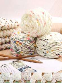1 个 Jelly Bean 风格马海毛纱球，手工制作的喷色竹节羊毛纱球，多色斑点马海毛粗纱，用于编织 DIY 围巾帽子工艺品、DIY 编织娃娃、包、毛衣、毯子等。 - 彩色 - 查看 2