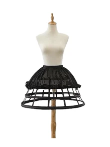 1 pezzo Sottogonna per donna in bianco/nero, per 4 stagioni, fresca per l'estate, sottogonna corta, sottogonna stile Lolita, sottogonna voluminosa per abito da sposa, sottogonna asimmetrica, sottogonna con 2 stecche in pizzo, sottogonna a forma di zucca con 2 stecche, sottogonna a forma di barile con 3 stecche, sottogonna con bordo in chiffon con 2-4 stecche, sottogonna a doppio bordo con 3-4 stecche, sottogonna a croce con 4 stecche, sottogonna con fessura aperta con 5 stecche, gabbia a più strati in acciaio forato, sottogonna stile barocco e Rococo regolabile, adatta per matrimonio, festa, esibizione, cosplay