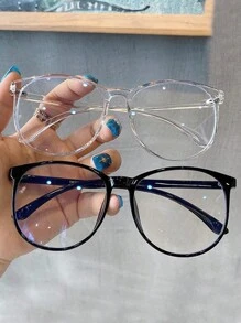 2 chiếc kính vuông cổ điển dùng cho máy tính đọc sách/chơi game/TV/điện thoại di động, Unisex, kính trong suốt chống mỏi mắt Phụ kiện kính Phụ kiện kính cho phụ nữ - Ánh sáng phẳng chống ánh sáng xanh - Xem 7