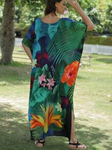 Women Plus Size Kaftan Dress Swimsuit Cover Up Caftan Maxi Beach Dresses - 彩色 - 查看 4