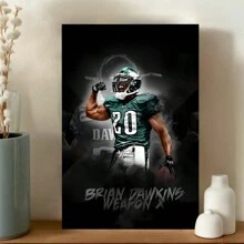 Framed Durable Canvas Print Of Brian Dawkins - Sports Celebrity Wall Art For Living Room & Bedroom Decor,Perfect For Room Decor - Framed - View 1