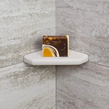 Decor Shower Soap Dish, Retrofit Corner Shower Shelf For Tiled Walls, Bathroom Shower Corner Soap Holder, 5 Inch Corner Shelf Shower Caddy Geo Flatback, Gray Matte Home Bathroom Decor Summer - Grey - View 4