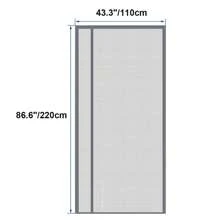 Porte moustiquaire magnétique, rideaux latéraux réversibles, moustiquaire en fibre de polyester améliorée, balcon, porte-fenêtre, porte coulissante en verre - gris