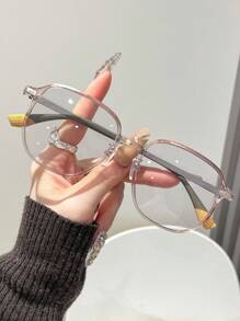 1 件装轻便新款现代简约风格优雅美学时尚风格女士透明眼镜适合户外休闲活动办公室阅读街头装饰防止眼睛疲劳