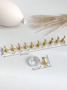 Manicure Decorations Including 3D Crystal Diamond Bases, Acrylic Rectangular & Wavy Bases And 11pcs Golden Nail Tips, Resin Crystal Beads, Rhinestones, Vintage/K-Style Laser Flower Decals For DIY, Home, Outdoors, Perfect For Women, Moms, Sisters, Wives, Girlfriends, Wedding, Nail Salon, Valentine's Day