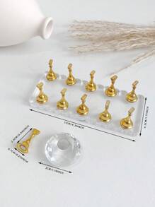 Manicure Decorations Including 3D Crystal Diamond Bases, Acrylic Rectangular & Wavy Bases And 11pcs Golden Nail Tips, Resin Crystal Beads, Rhinestones, Vintage/K-Style Laser Flower Decals For DIY, Home, Outdoors, Perfect For Women, Moms, Sisters, Wives, Girlfriends, Wedding, Nail Salon, Valentine's Day