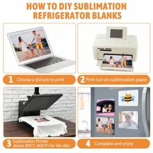 10 piezas de plantillas en blanco para imanes de sublimación, imanes de refrigerador en blanco sublimables para imprimir fotos personalizadas, productos en blanco para imanes magnéticos de sublimación para manualidades de plancha de transferencia de calor, decoración de cocina, microondas, oficina y pared - Blanco - Ver 6