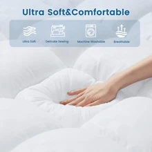 JustLet Extra Thick Mattress Pad Cover With 8-21 Inch Deep Pocket, Overfilled With Polyester For Back Relax, Breathable Quilted Fitted Design - 白色 - 查看 2