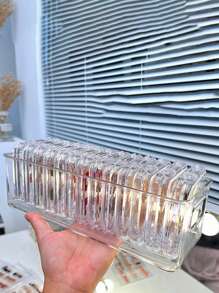 10pcs/5pcs/1pc Nail Art Storage Box, Fake Nail Box, Transparent PET Material Display Box, Nail Beauty Flip Cover Small Box, Dustproof And Moisture-Proof, Desktop Storage Box, Drawer Organizer Box, Multifunctional Jewelry Box, Fake Eyelash Box,For Holiday Beach, Bathroom Collection, Bedroom Collection, Large Capacity