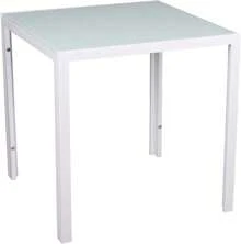Glass Table And Chairs Set 4, 75cm Square Table With 4 Faux Leather High Back Chairs Modern Dining Room Sets For Home Kitchen Office - White - View 4