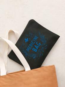 Multi Functional Canvas Zipper Medicine Bag - Charming Drug Themed Makeup Bag - Lightweight And Odorless Polyester Travel Wash Bag, Perfect Travel Organizer For Cosmetics And Stationery