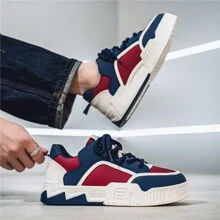 男士保暖白色运动鞋 - 保暖休闲运动鞋 | 时尚冬季防滑厚底运动鞋 - 紅藍 - 查看 3