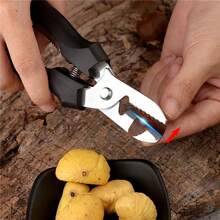 tijeras de cocina pelador tools cocina tijeras de cocina Tijeras multiusos para castañas, pelador de cáscara de castaño y Clip de cuero, cuchillo de corte cruzado, pelador de castañas para Cocina - Marrón - Ver 9