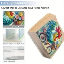 1pc/Set DIY Animals Diamond Art Tissue Holder -Owls, Bird, Chicken Pattern Designs Crystal Rhinestones Diamond Painting Napkin Holder Size