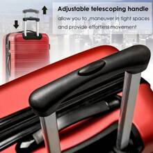 ABS Hard Shell Travel Trolley Suitcase 4 Wheel Luggage Set Hand Luggage, 28", (Red) - Red - View 1