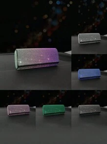 1 pièce Étui à lunettes décoratif avec strass, boîte de rangement pour lunettes